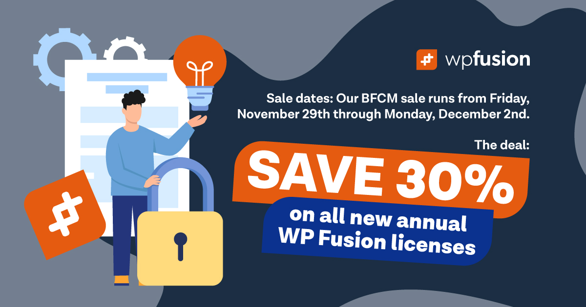 WP Fusion Black Friday save 30% offer banner