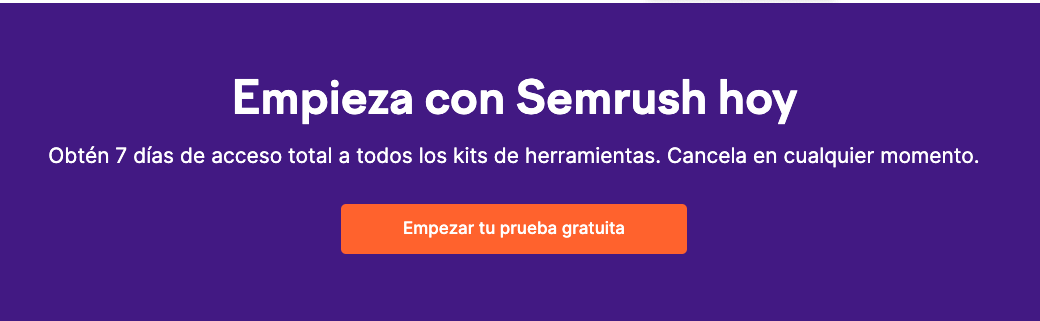 Anuncio de pantalla de Semrush