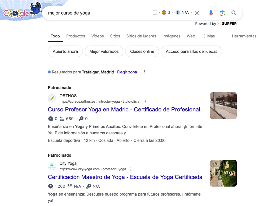 Ejemplo de Google ad