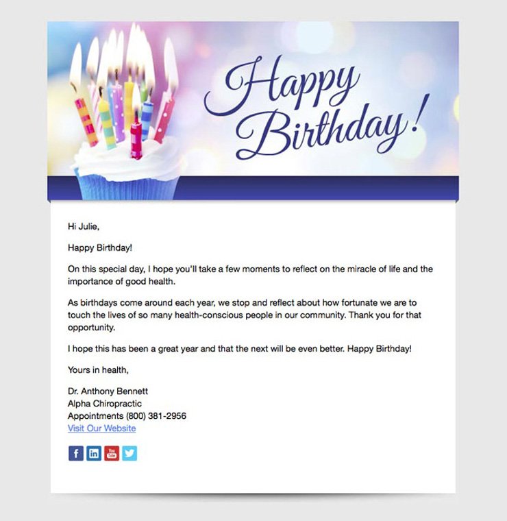 happy birthday healthcare newsletter example