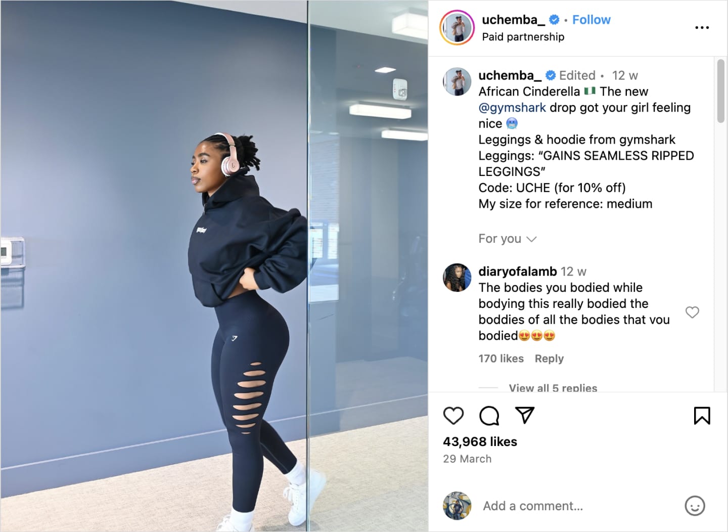 Influencer maketing example from @echemba_