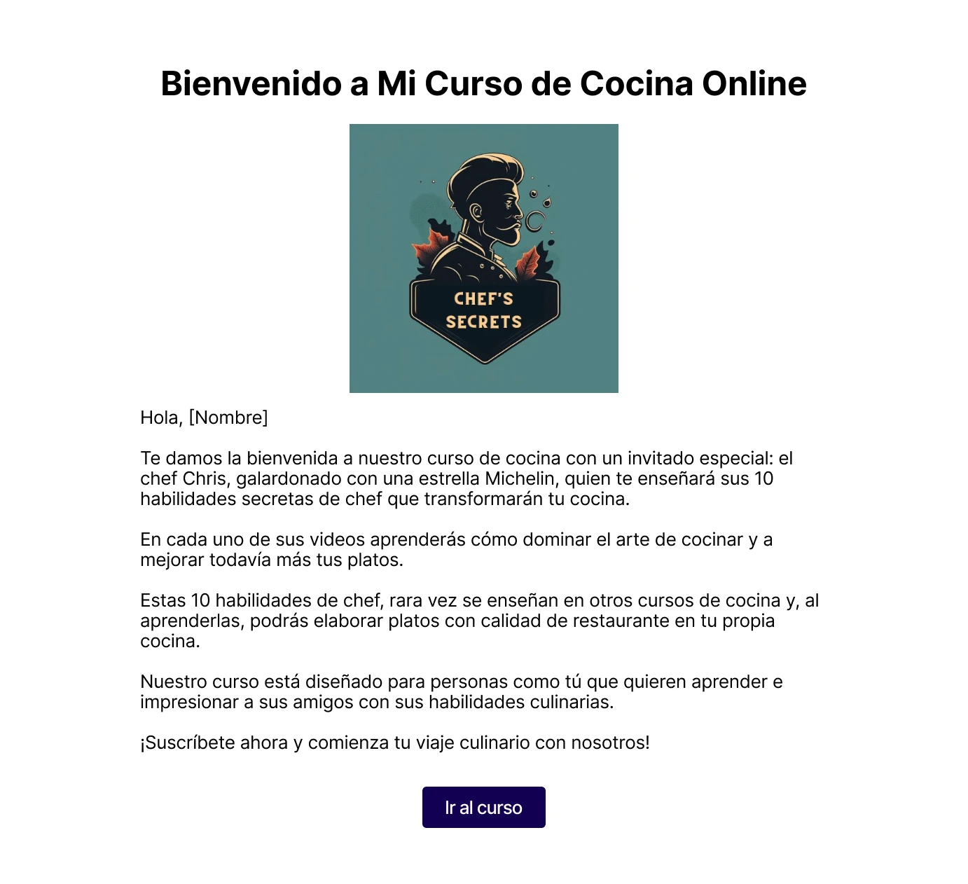 Correo electrónico HTML generado por IA y cargado en MailerLite