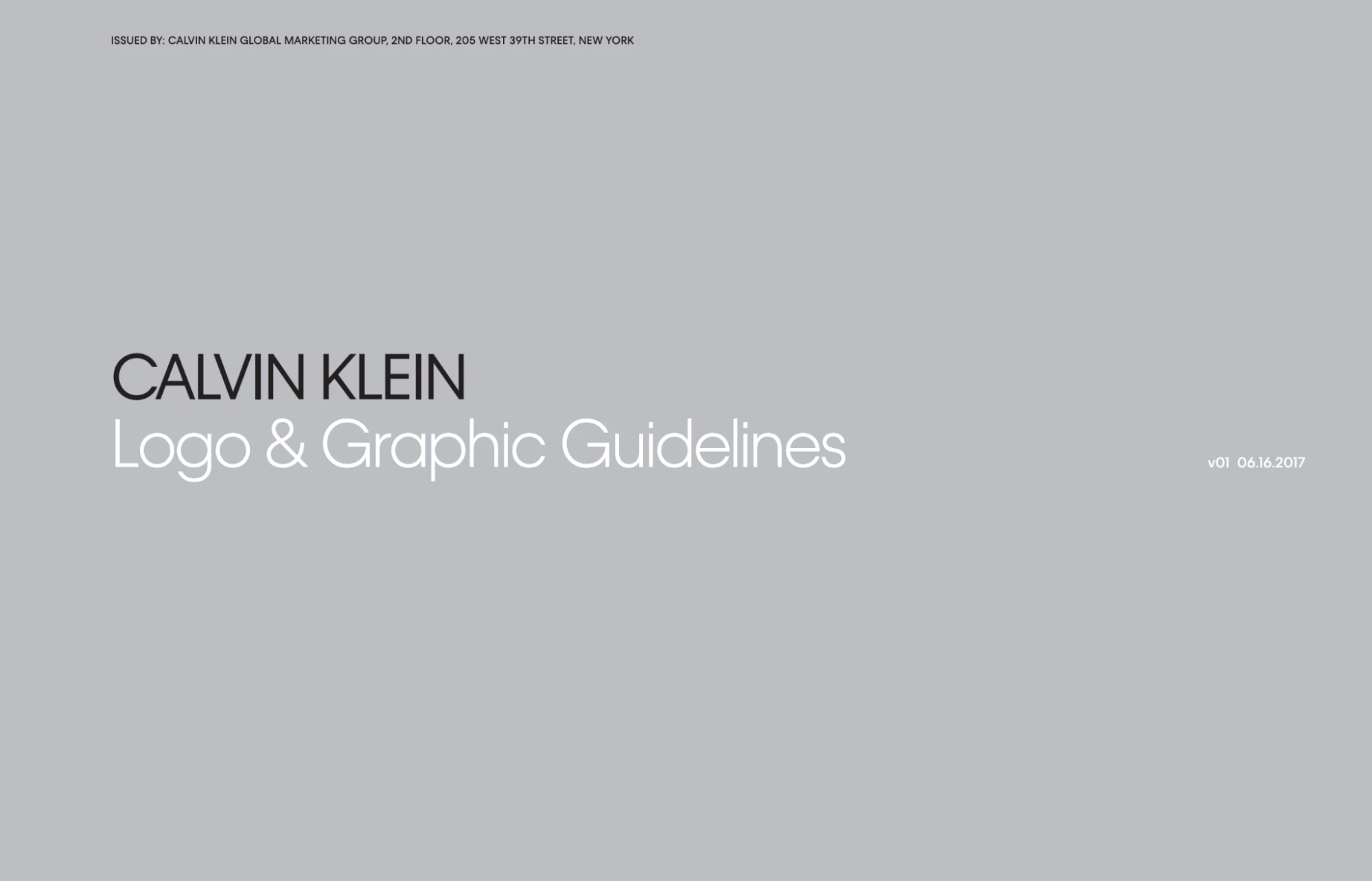 Calvin Klein style guidelines