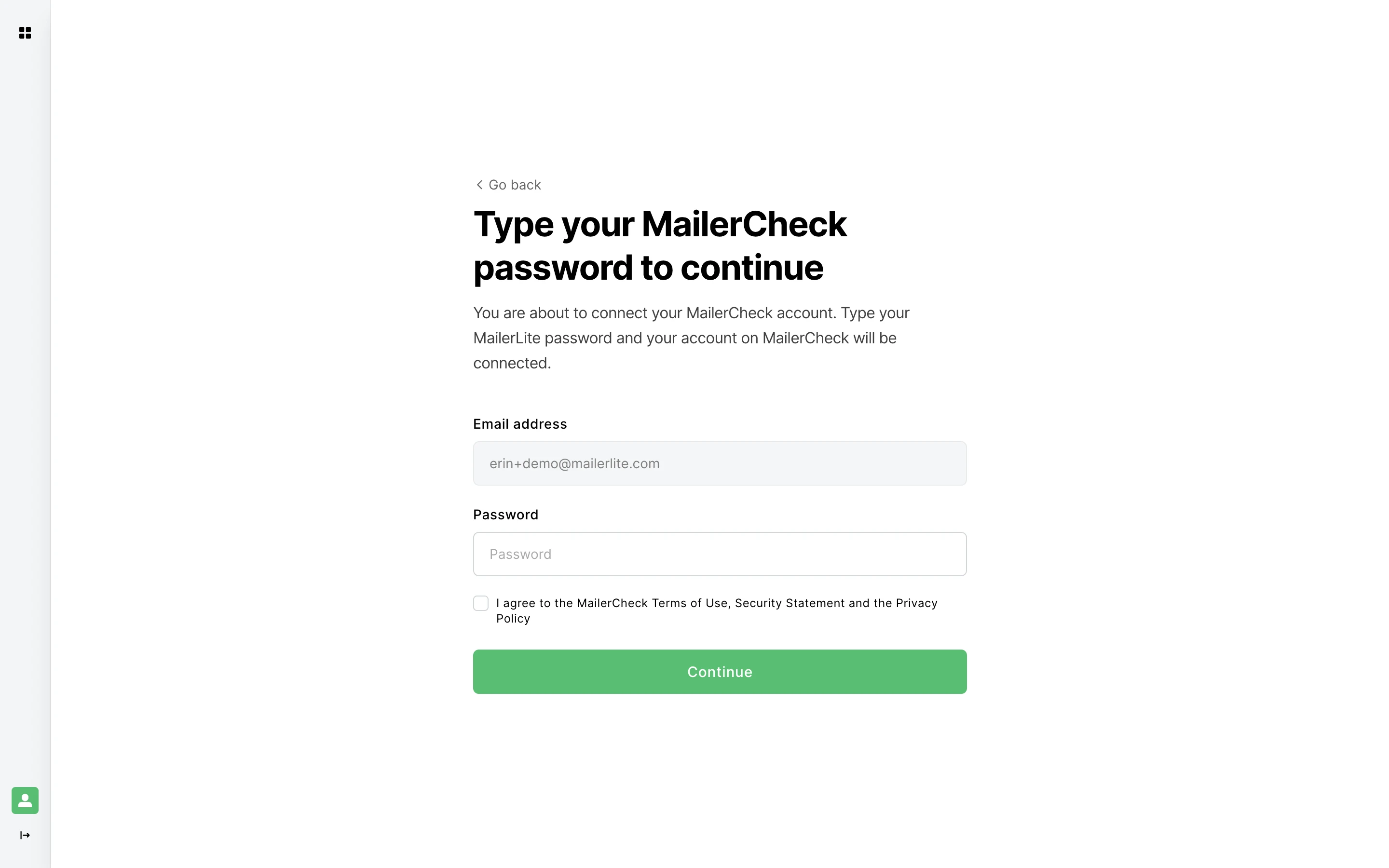 Connecting an existing MailerCheck account