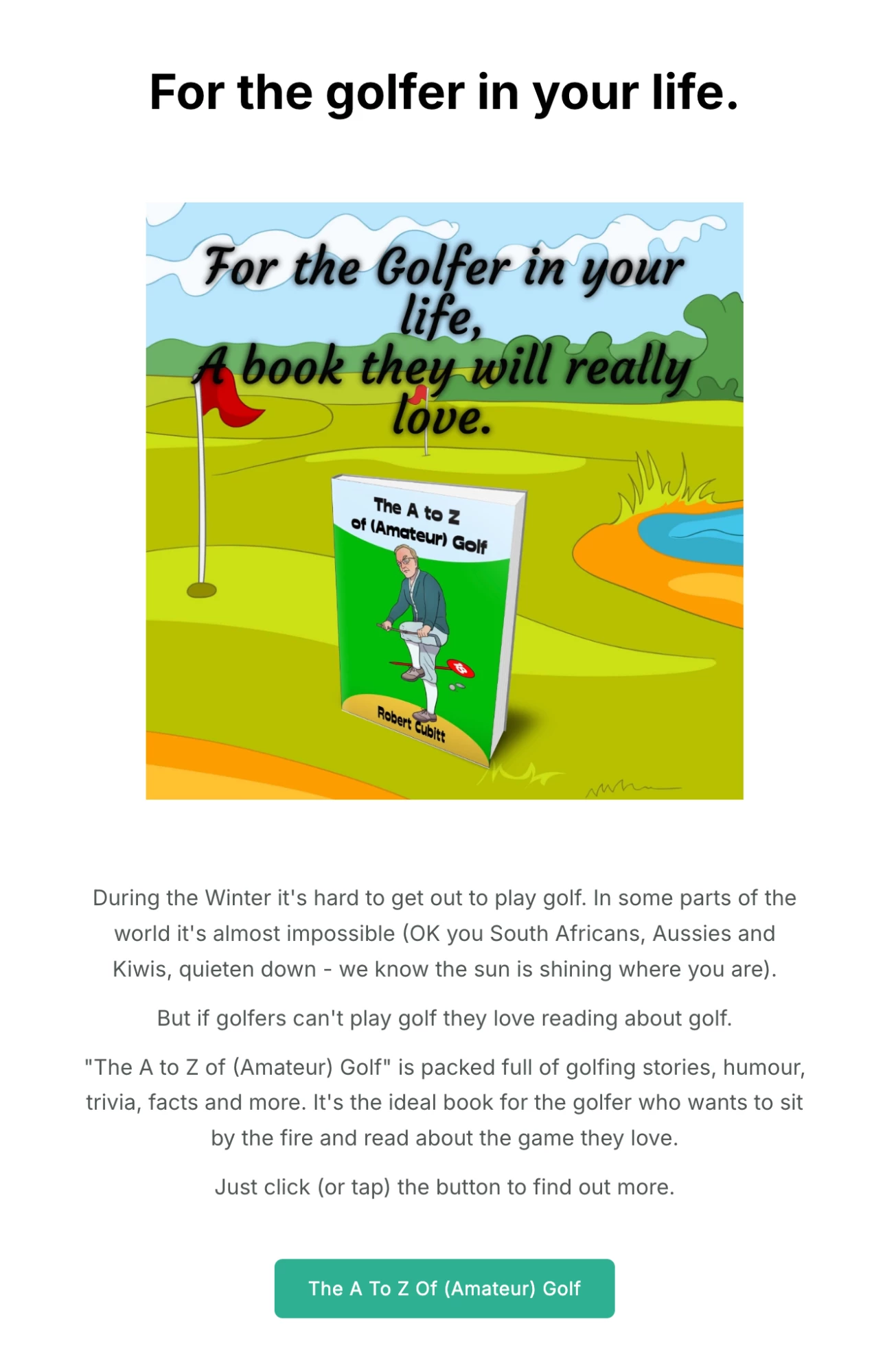 Email showing a gift suggestion for golfers