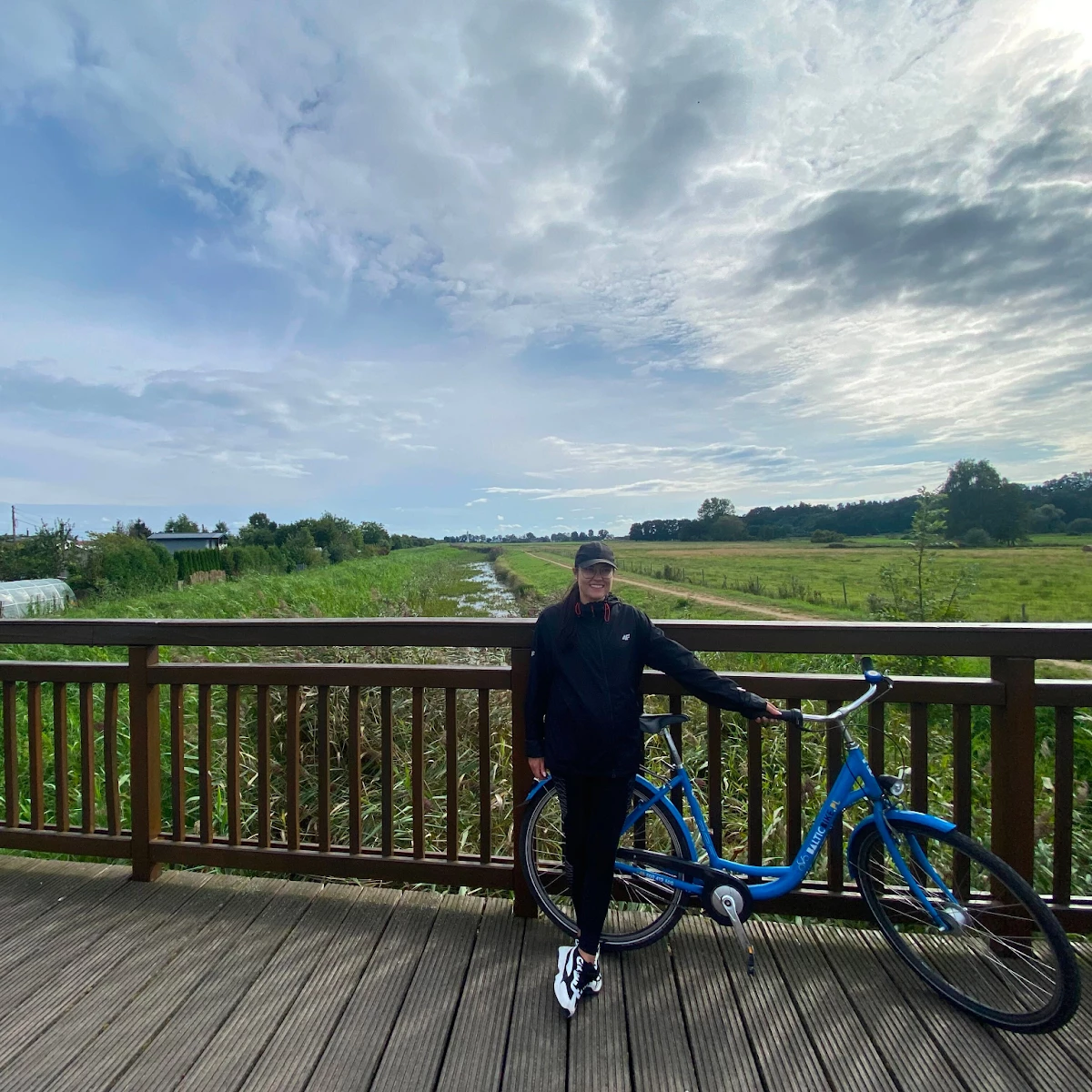 mailerlite's legal counsel liucija taking a bike ride