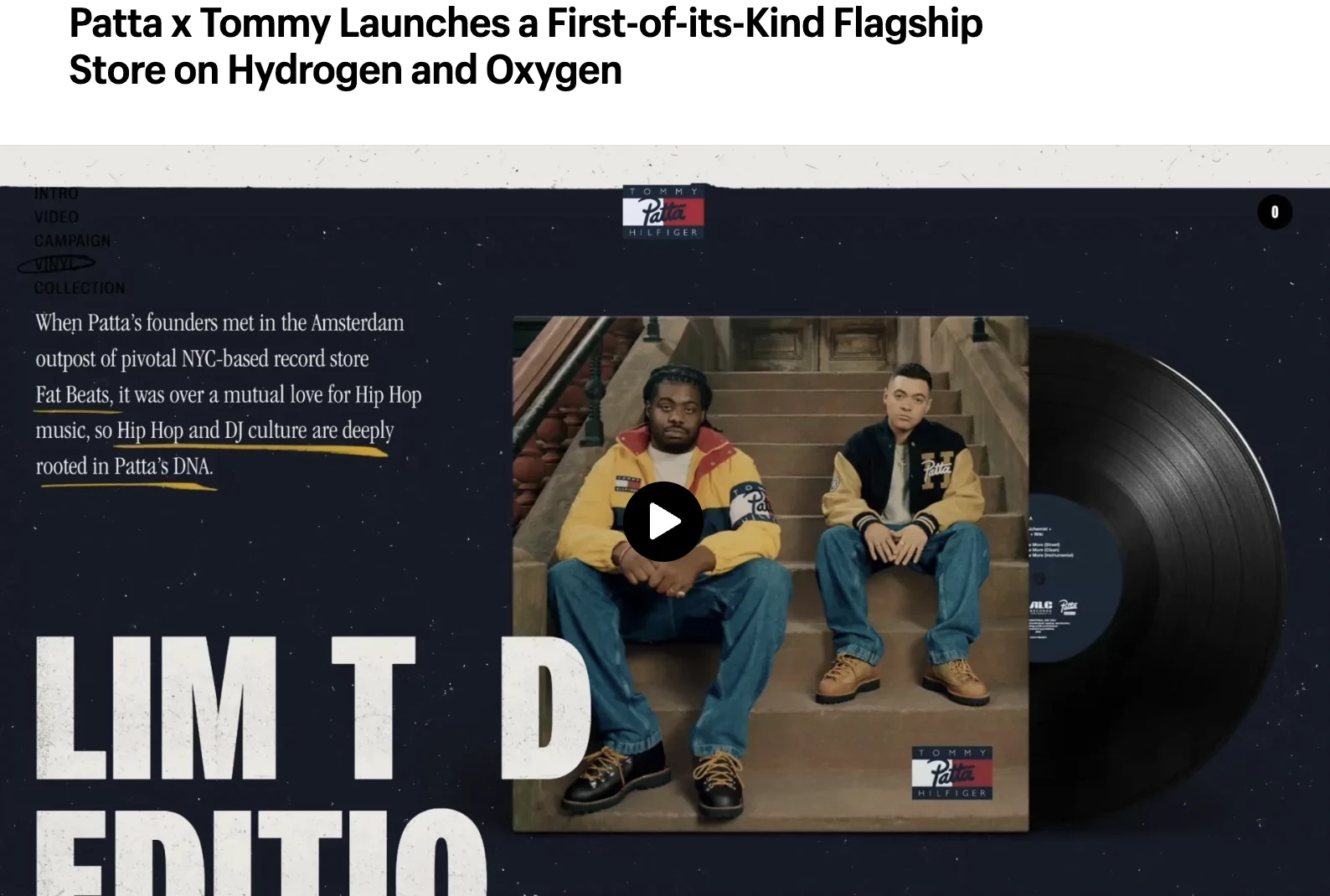 Partnership example between Tommy Hilfiger and Patta