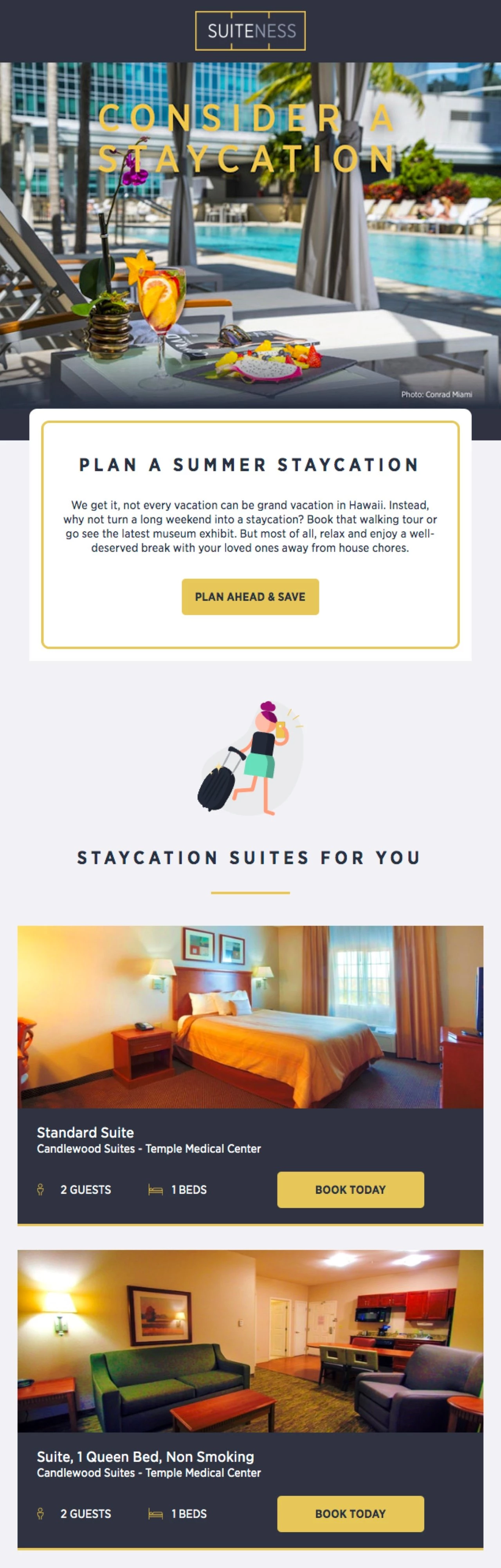 Ejemplo de newsletter de Suiteness hotel