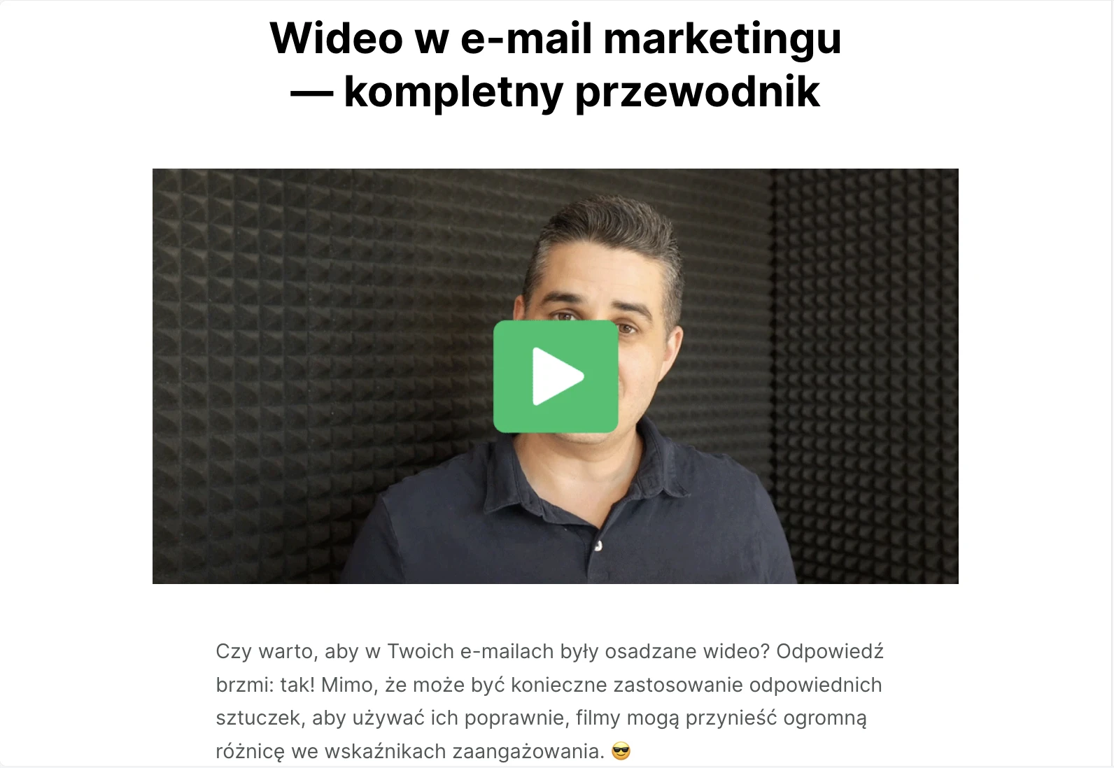 Wideo osadzone w kampanii e-mail - MailerLite