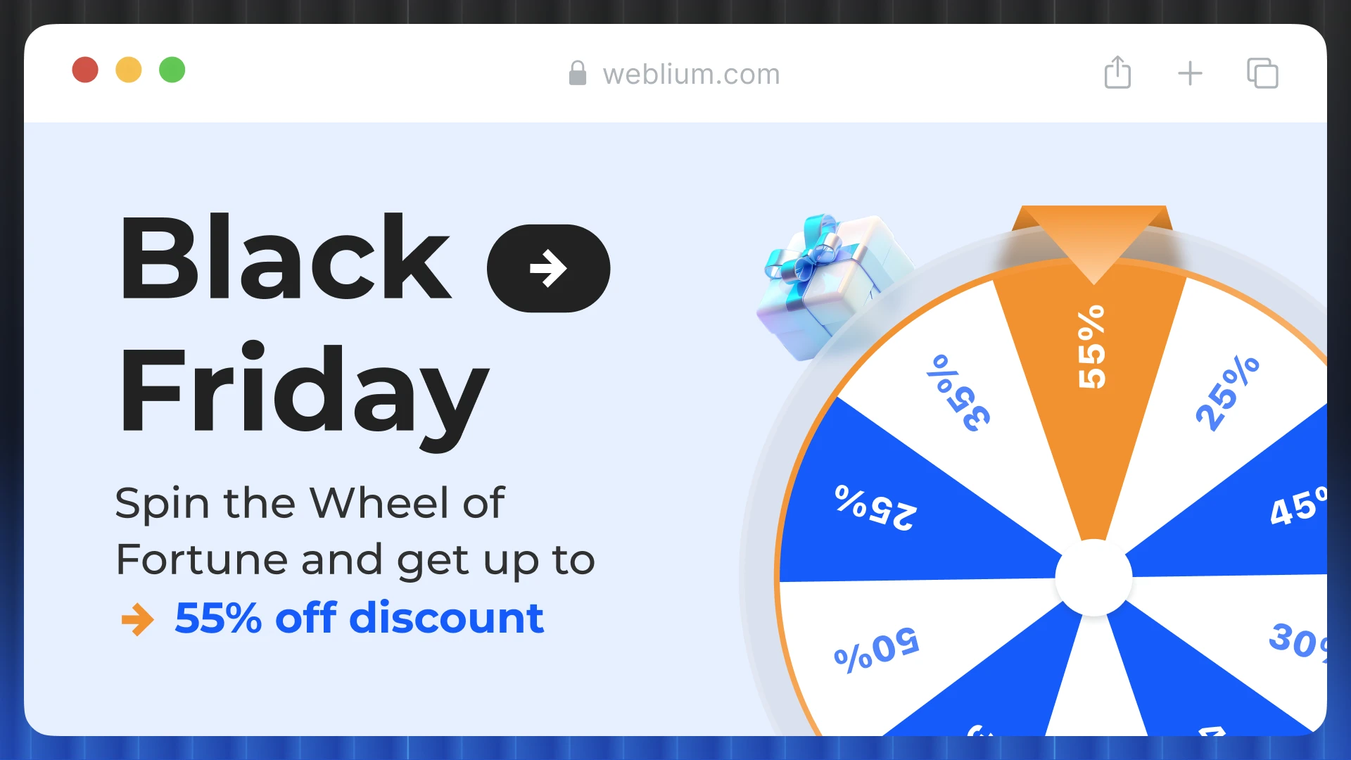 Weblium Black Friday offer graphic