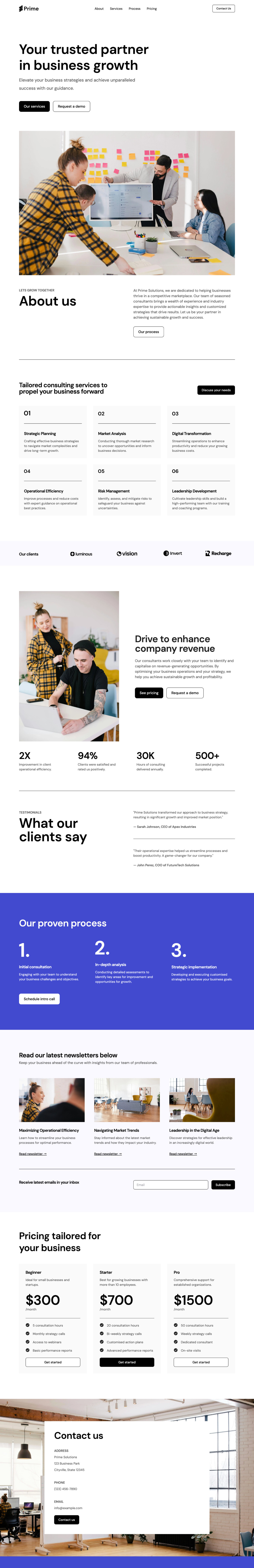 Consulting template - Made by MailerLite