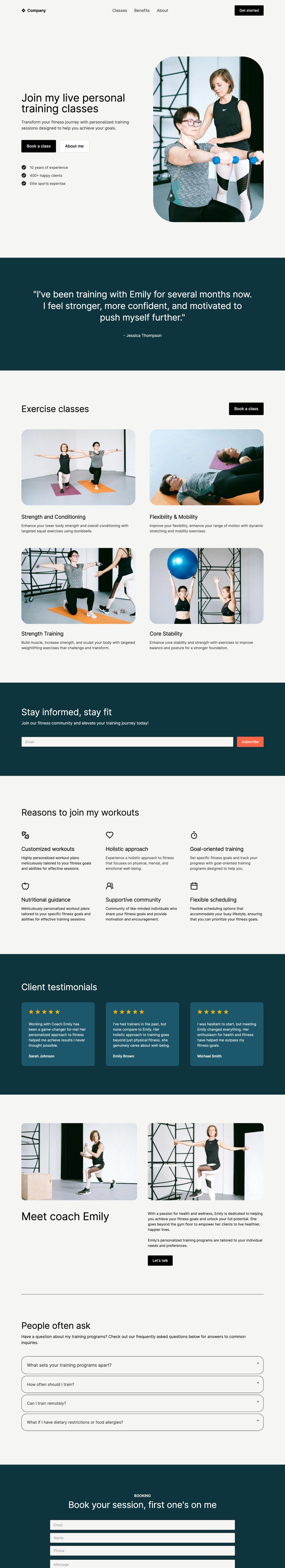 Personal trainer template - Made by MailerLite