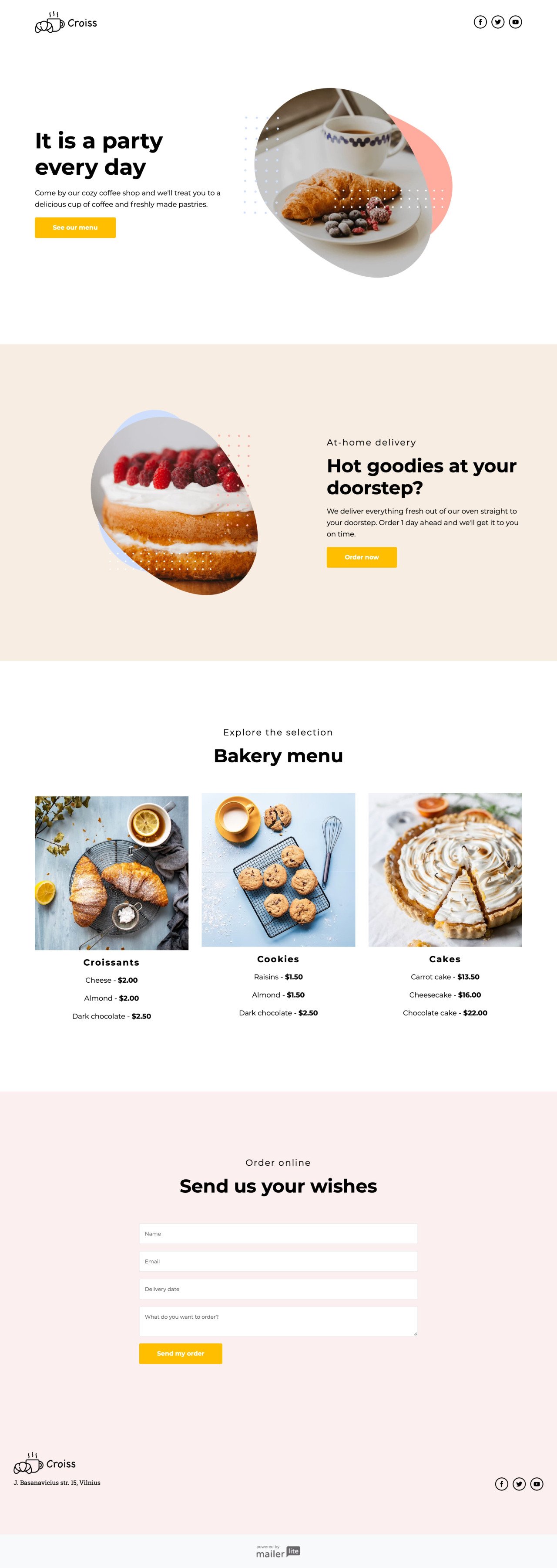 Bakery template - Made by MailerLite