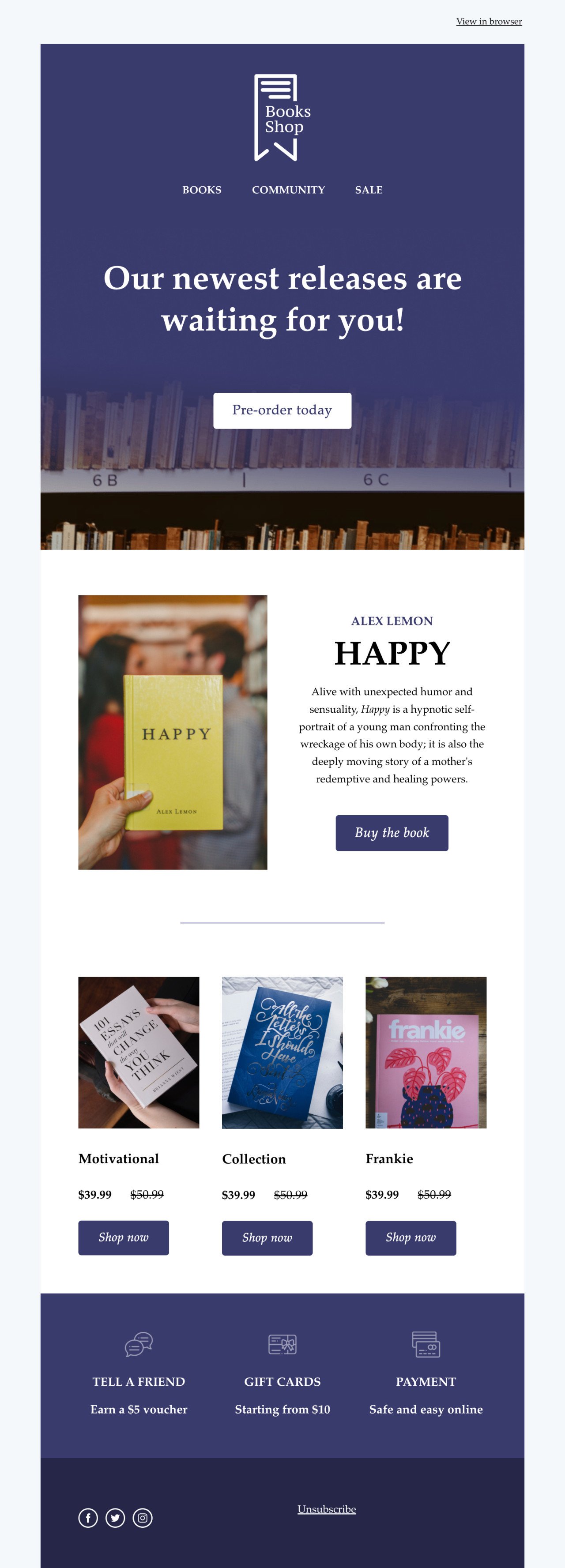 Bookstore Promotion Newsletter Template