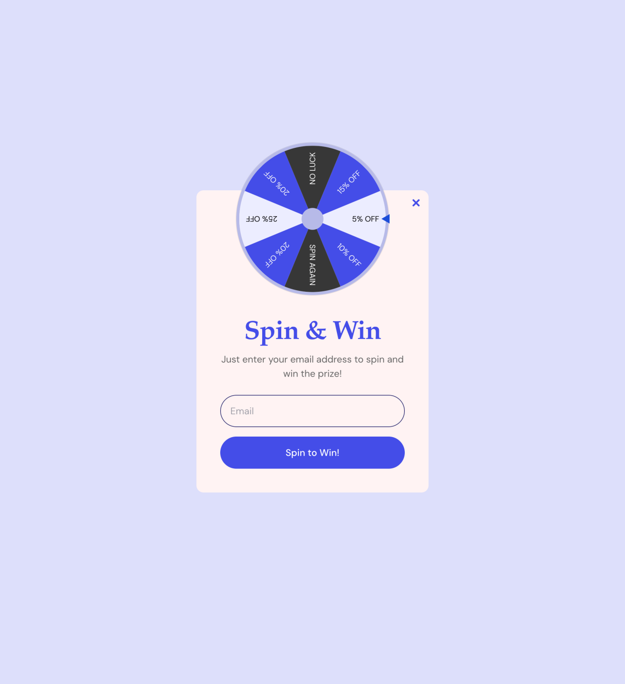 Giveaway wheel template - Made by MailerLite